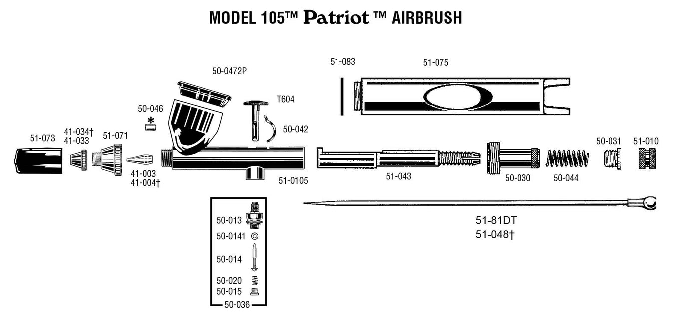 Badger Airbrush Patriot series parts