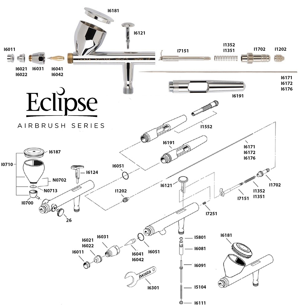 I6191 Single Cut Handle for Iwata Eclipse