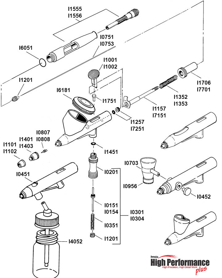 Iwata Airbrush Needle Chucking Guide w Lever Part I7151