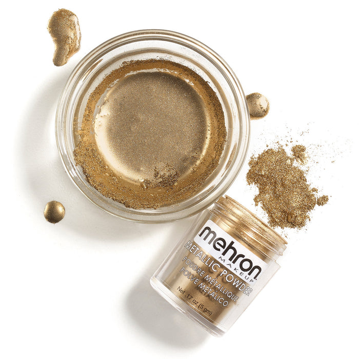 Mehron Metallic Powder with Mixing Liquid - Gold - .17oz with Mixing Liquid - 1oz