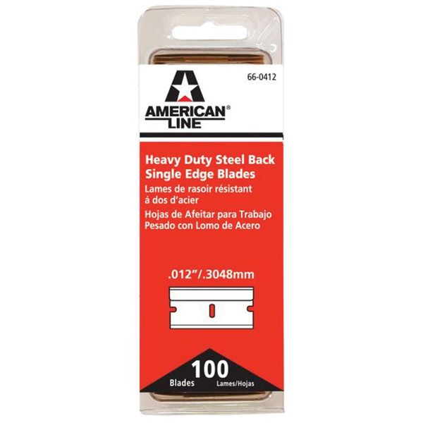 American Safety Razor 66-0412 Heavy-Duty Single Edge Razor Blade - 100PK