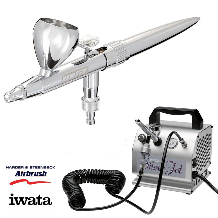 Harder & Steenbeck Ultra 2024 Airbrush with Iwata IS-50 Silver Jet Compressor