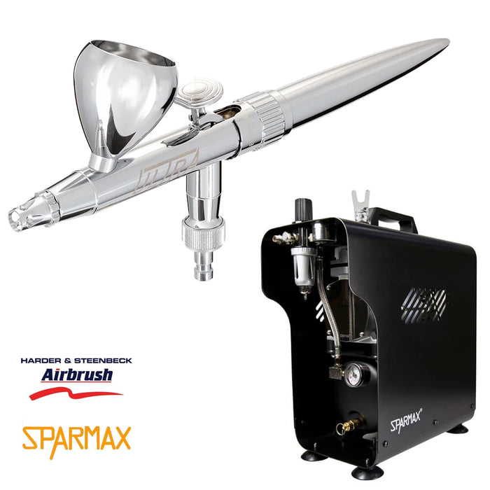 Harder & Steenbeck Ultra2024 Airbrush with SPARMAX TC620X Airbrush Compressor