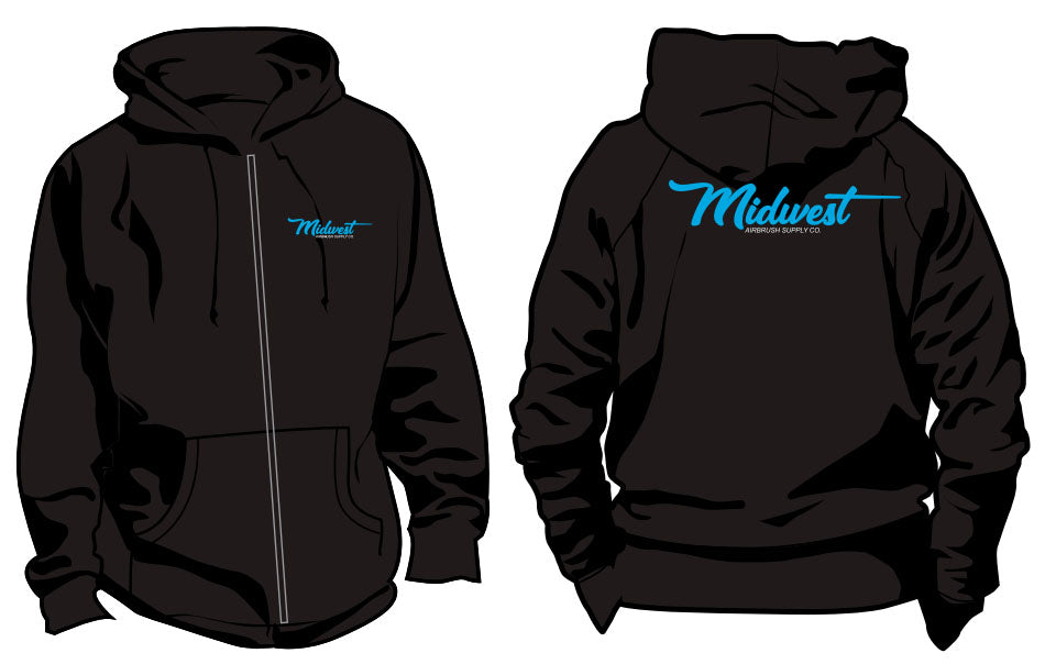 Midwest Airbrush Supply Co. - Independent Trading Co. - Midweight Full-Zip Hooded Sweatshirt  - Large